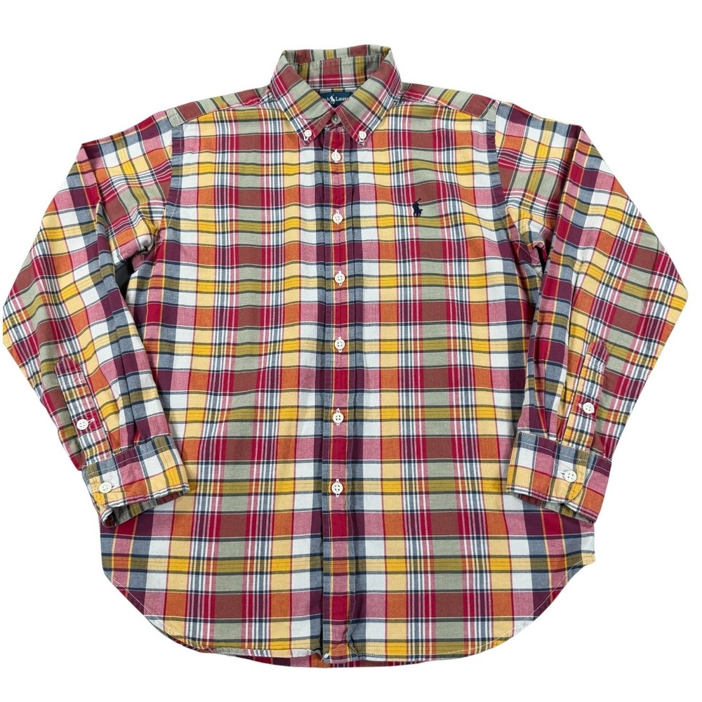 Polo Ralph Lauren Boys M 12-14 Plaid Button Down Shirt Long Sleeve Multicolor